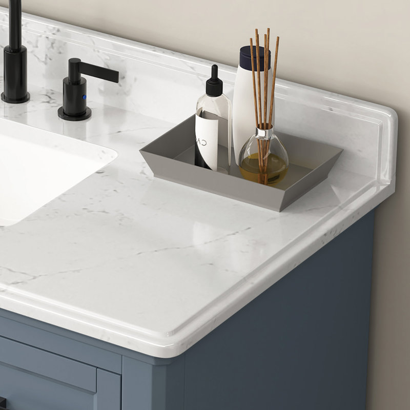 Free Standing Single Bathroom Vanity with Quartz Top, 36"