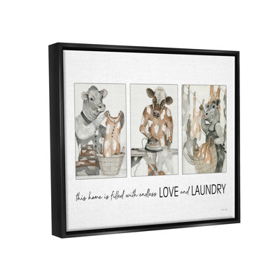 «Avamay Love & Laundry Cows», impression encadrée sur toile par Cindy Jacobs
