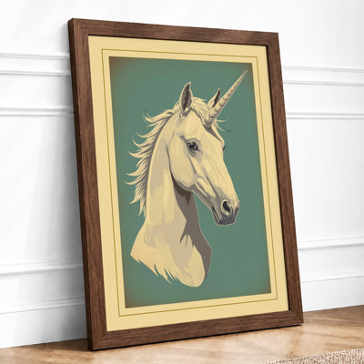 Cream Unicorn Vintage - Framed Print