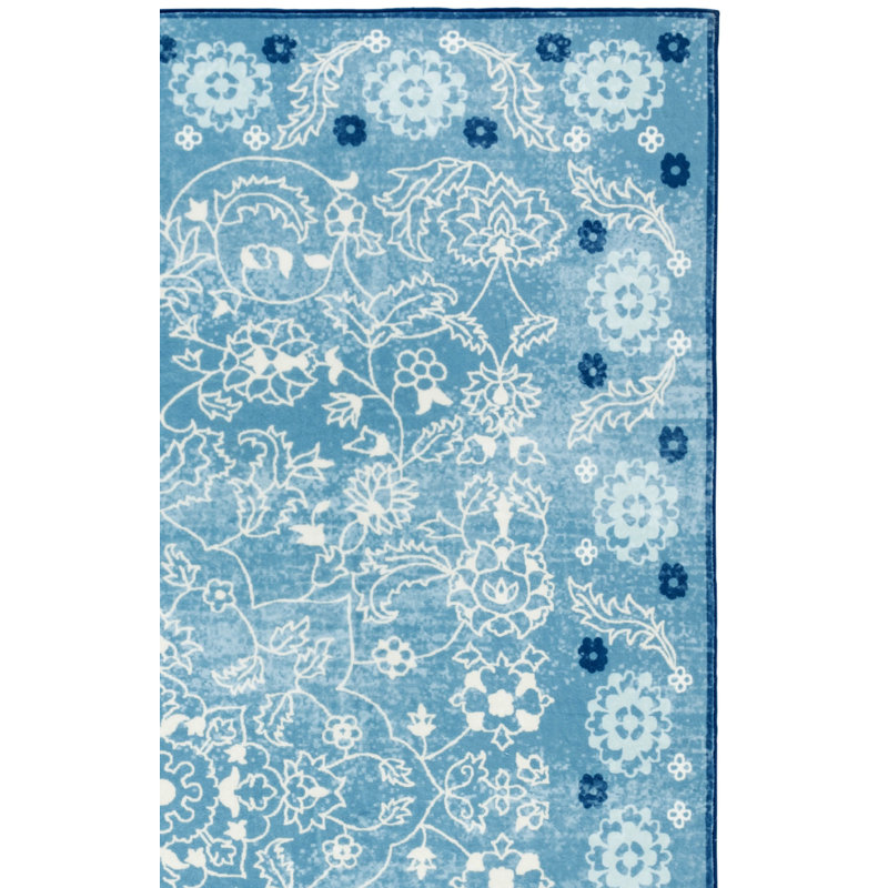 Tapis floral lavable à la machine MSRW 194 Performance, Tapis de couloir 2 pi 6 po x 8 pi