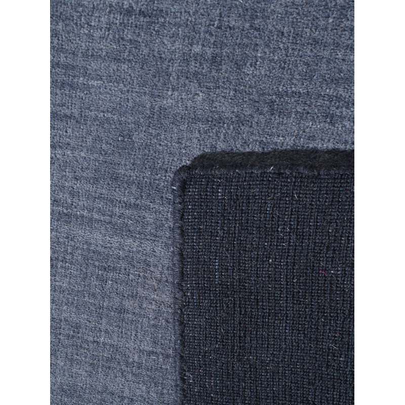 Kenshawn Hand-Knotted Wool Eco-Friendly Area Rug - Rectangle | Charcoal Black | Contemporary Design | Area Rugs for Living room