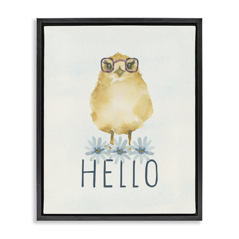 Cadre flottant Hello Hello, Cadre flottant noir de jais, H 21 po x l 17 po