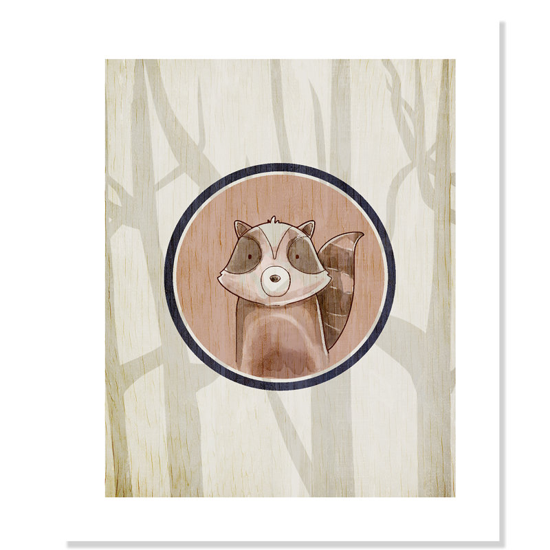 Animaux de la forêt, impression sur papier 1 pi, H 40 po x l 28 po x P 1 po, Papier