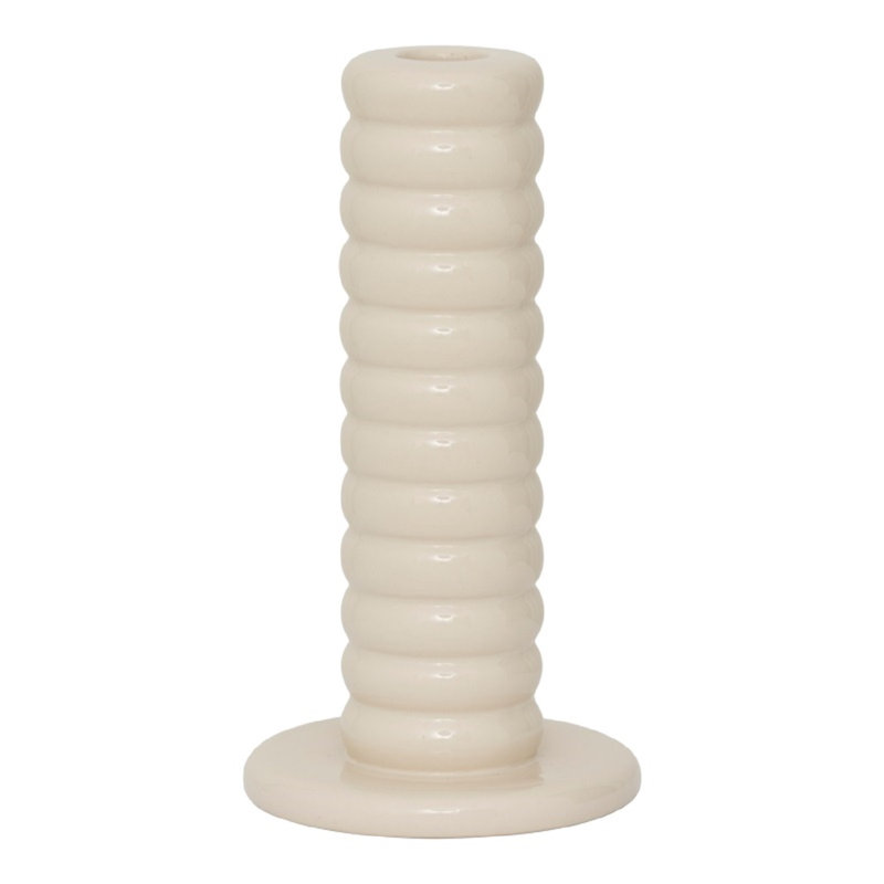 Bougeoir Alfrida Tebongo, blanc cassé, Blanc