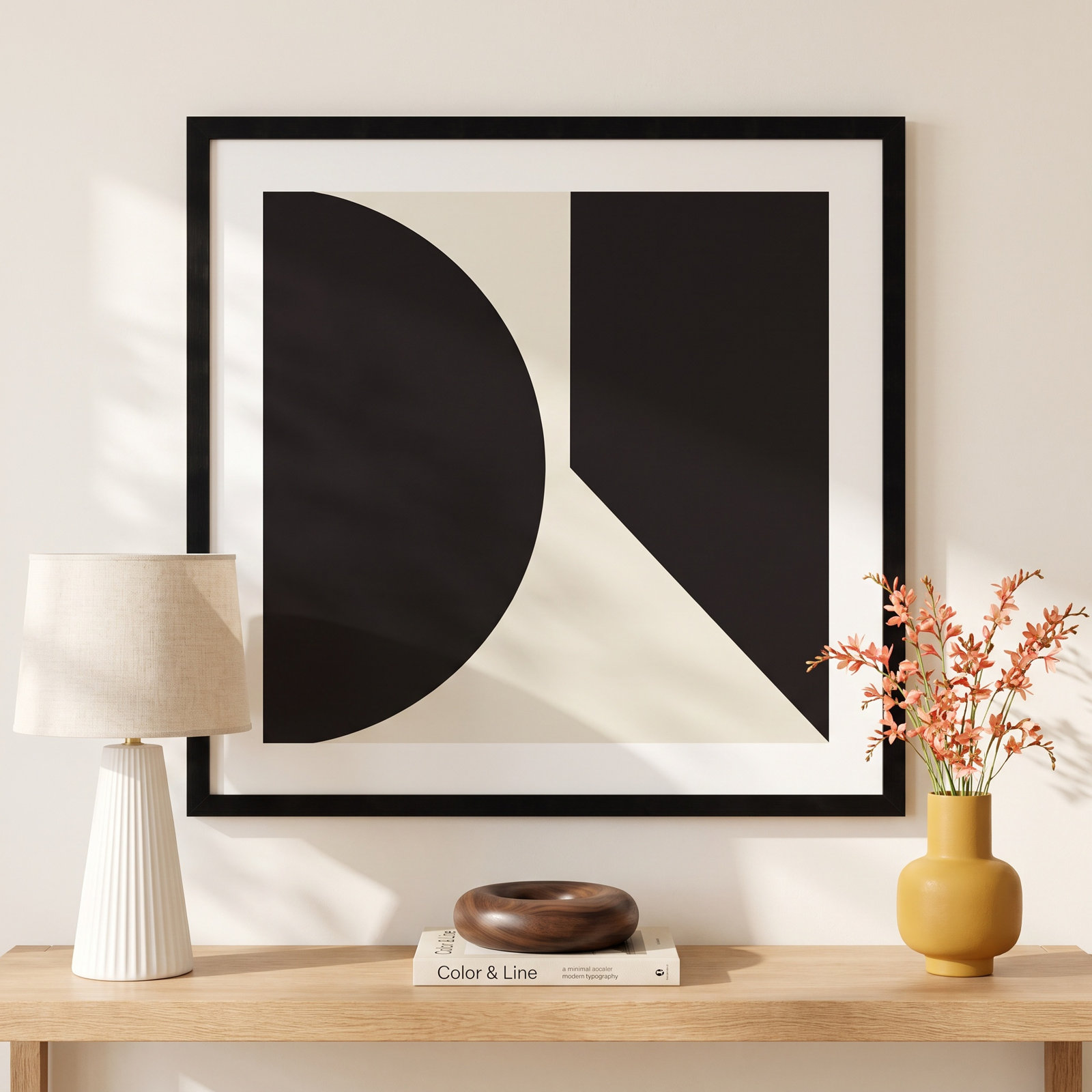 Minimal Max Mod II by The Creative Bunch Studio, 25.25" H x 25.25" W x 0.8" D, Black Framed