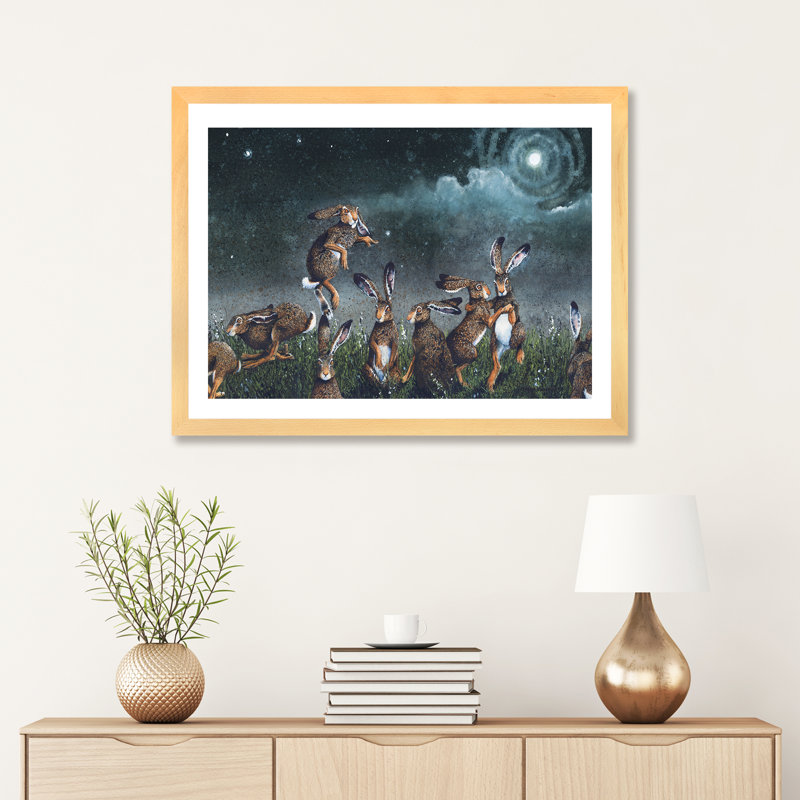 « moondance » par maggie vandewalle-impression, Papier avec cadre beige, H 16 po x l 24 po x P 1 po