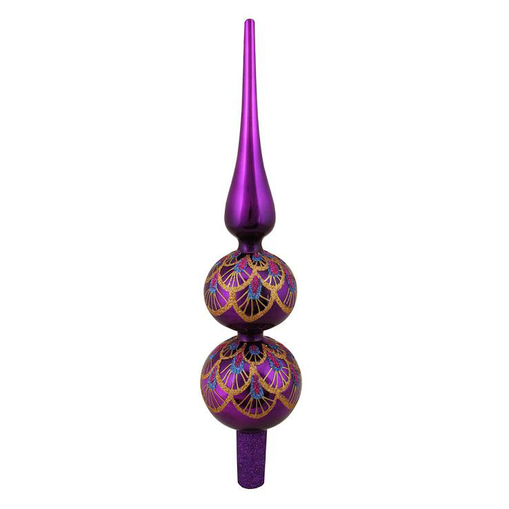 Décoration pour sommet d'arbre de Noël 13 po Regal Peacock