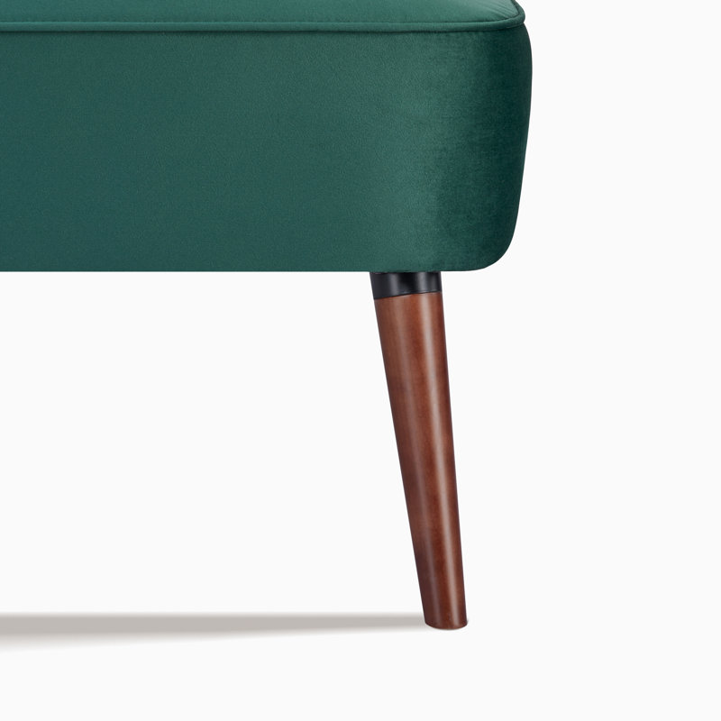 Ashlynn 53" Armless Loveseat, Velours vert