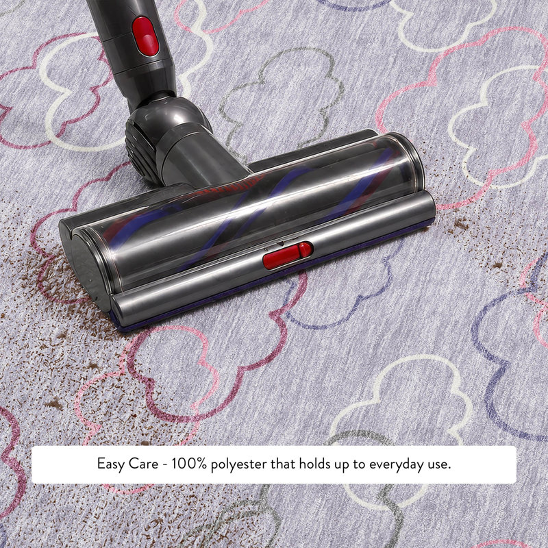 Tapis pour enfant Villers lavable à la machine de qualité supérieure, Lavande, 2 pi 6 po x 3 pi 10 po