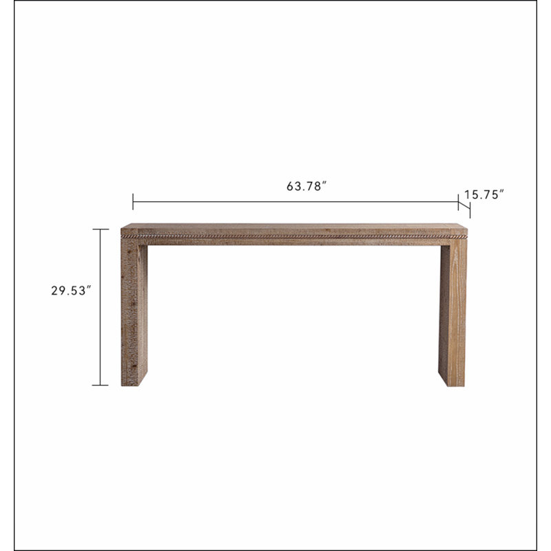 Console en bois massif pour le salon, longue table de canapé derrière le canapé, table de vestibule rétro étroite pour le vestibule du couloir