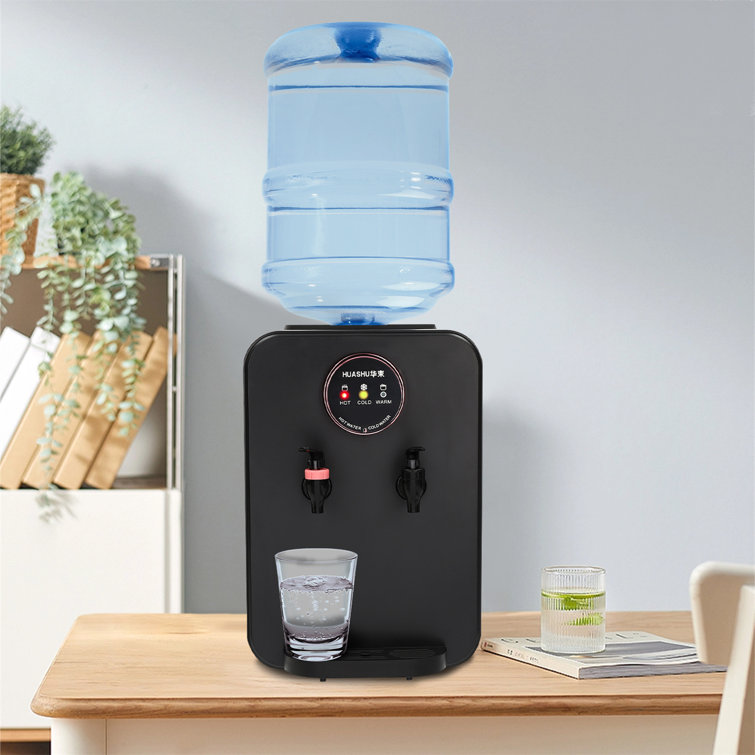 YINXIER Countertop Top Loading Electric Water Cooler with Hot and Cold Temperature options Color: Black W2399