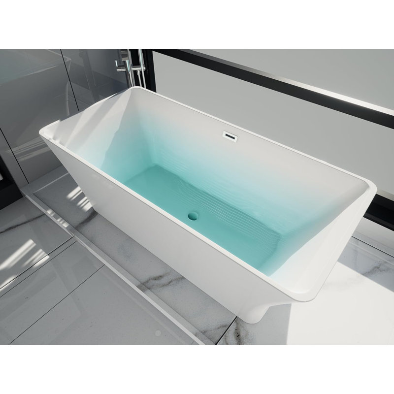 Baignoire autoportante en acrylique 67 po, Blanc