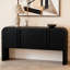 U_STYLE Console de 63 pouces à motif de vagues avec 4 portes et tablette réglable, canapé incurvé derrière le canapé, table d'entrée rustique étroite pour le salon, le vestibule et le couloir-425663953