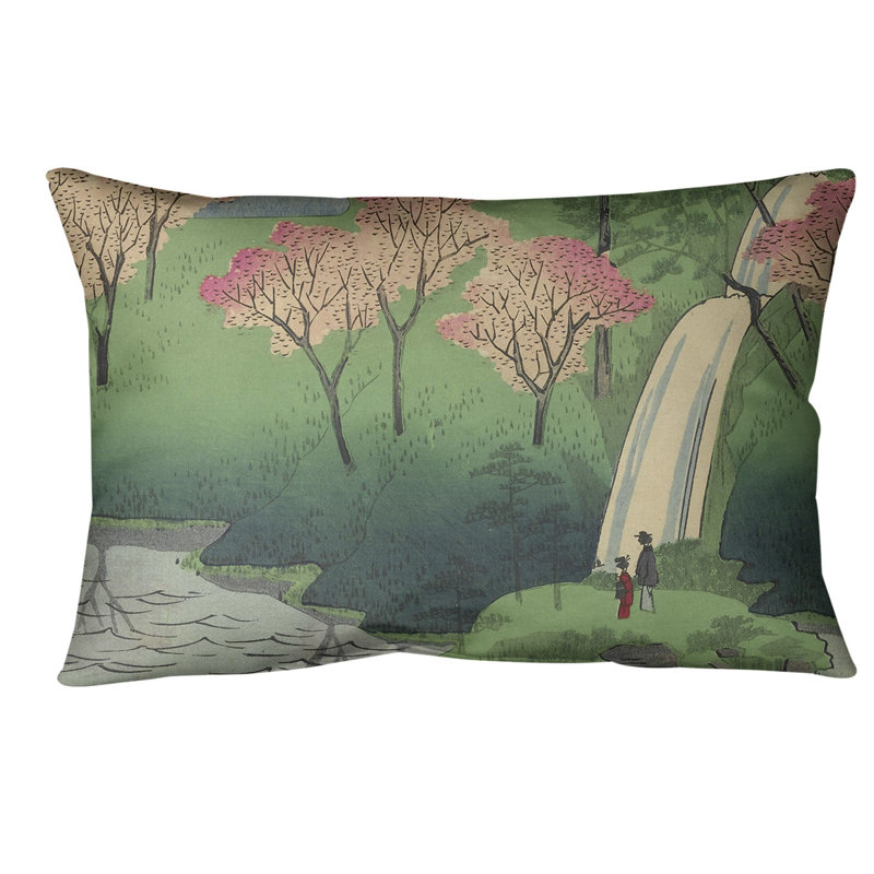 Coussin Chiyogaike, Duvet synthétique, Rose, H 20 po x l 14 po