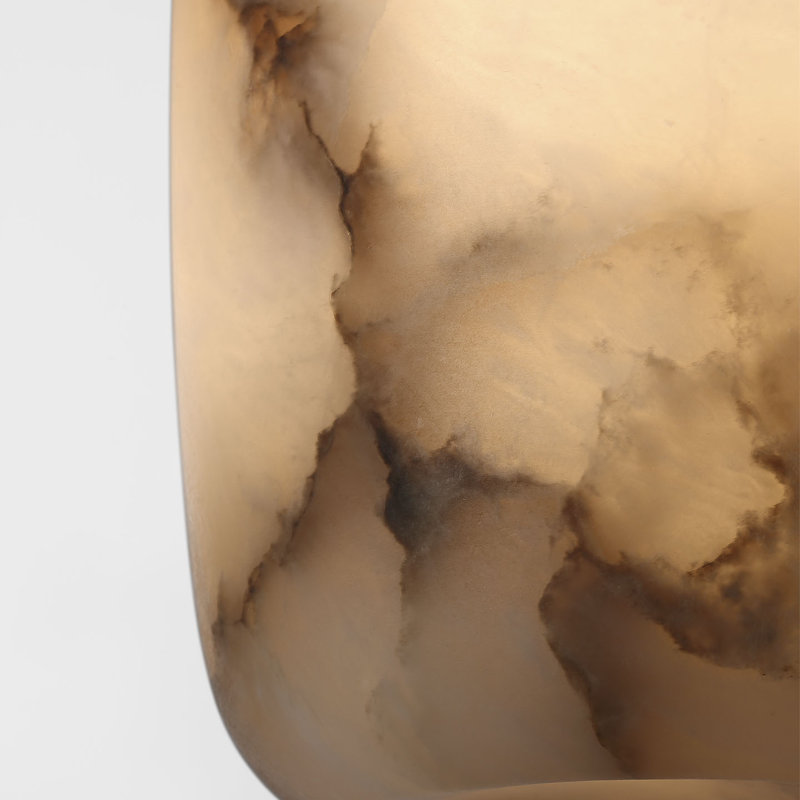 Kelly Wearstler Formosa 5" Elongated Flush Mount, Alabaster/Bronze