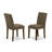 3 Piece Kitchen Table Set for Small Spaces Contains a Round Dining Table with Pedestal and 2 Coffee Linen Fabric Upholstered Chairs, Mahogany-2038173627-2038173568
