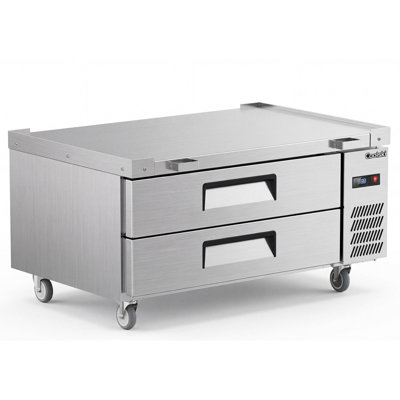 48" 3.45 Cu. Ft. Commercial Chef Base Refrigerator with 2 Drawers - Stainless Steel