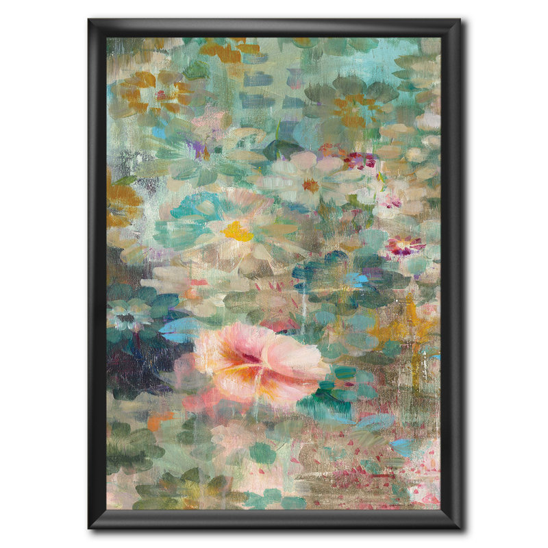 « fleur douche ii »-image sur toile, H 20 po x l 12 po x P 1po, Cadre noir