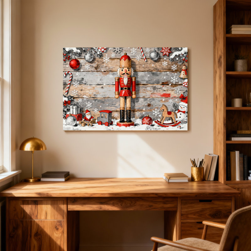 Christmas Christmas Nutcracker Wood Background Decorations