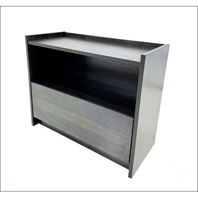Table de chevet Robin en gris foncé avec tiroir spacieux, parfaite pour les petits espaces et les chambres modernes