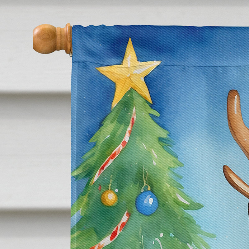 Drapeau de Noël maison de renne, Manchester Terrier