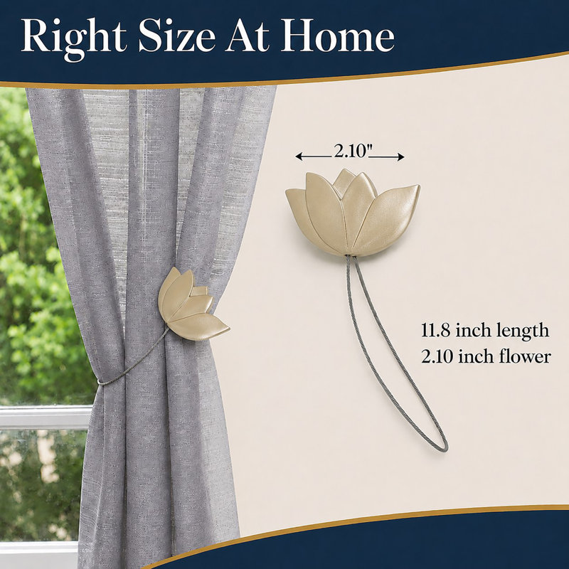 Tulip Resin Curtain Tieback, Gold