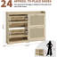 Armoire de rangement pour chaussures en rotin avec 4 tiroirs rabattables, organisateur de chaussures dissimulé et respirant pour le vestibule