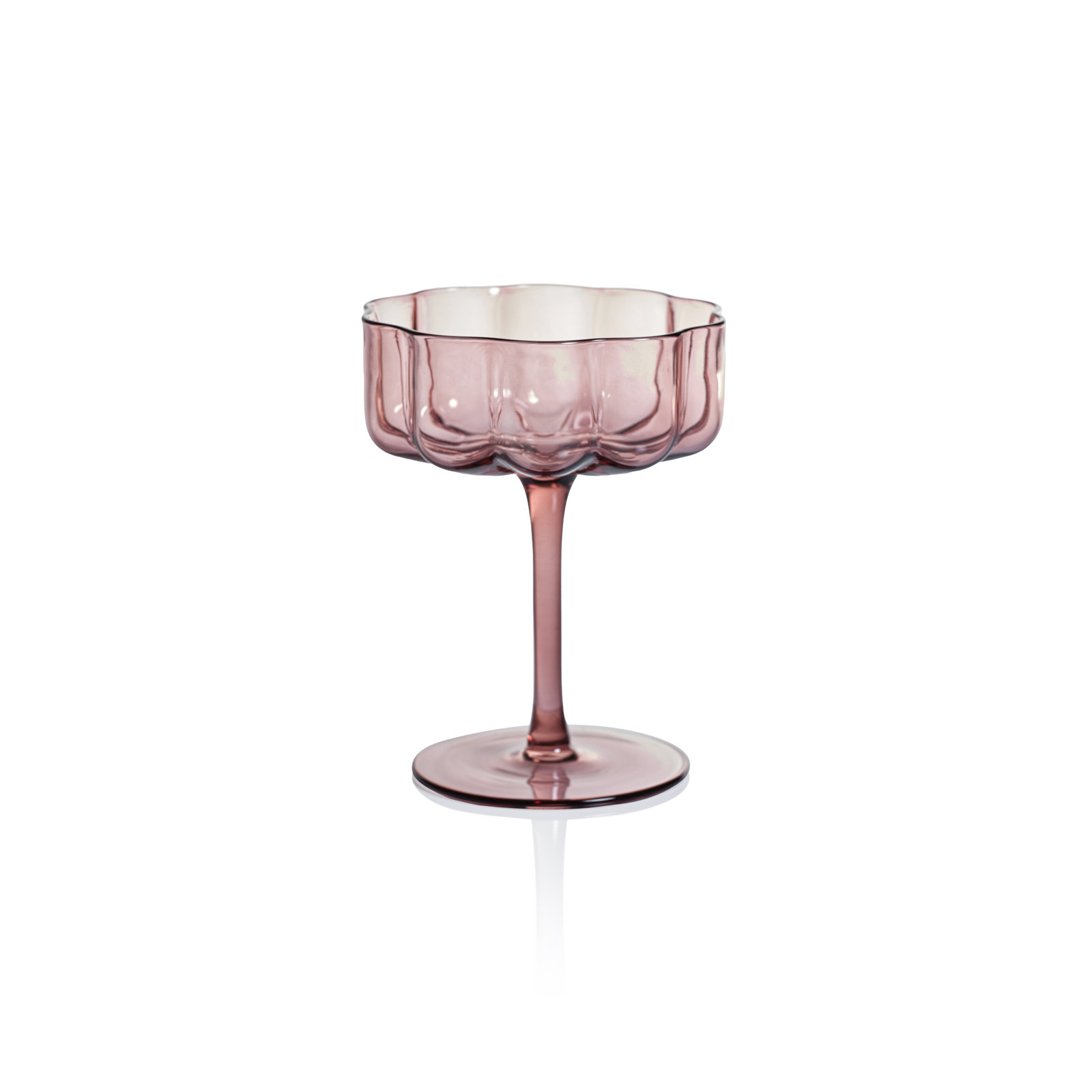 Mungle Handblown Coupe Glass, Aubergine
