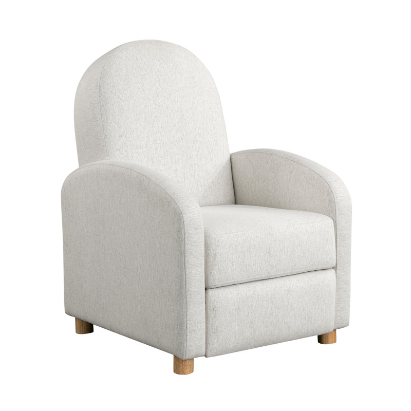 Orrington 26.1" Wide Upholstered Manual Pushback Recliner, Cream Performance Linen