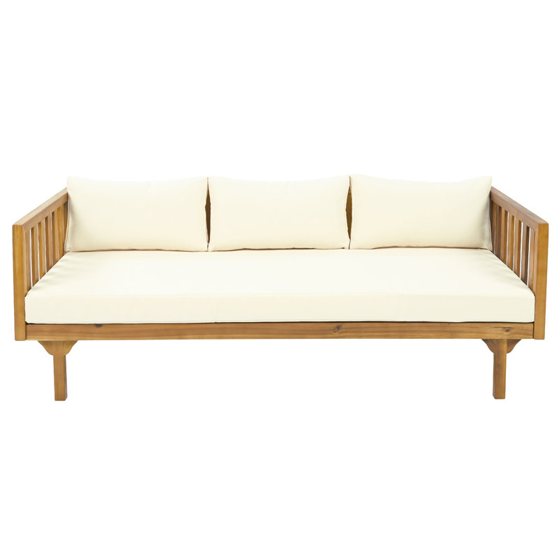Ensemble de conversation moderne avec coussins Giuliette, Beige, Light Teak/Teak