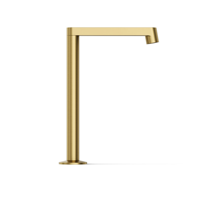 Components Tallbathroom Sink Spout with Row Design, Brushed Brass