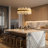 24 Inch Modern Alabaster Chandelier Led Dimmable Marble Round Chandeliers
