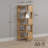 Yalin 6-Tier Modern Mid Century Corner Bookcase, 71.5" Extra Tall Corner Shelf With Storage-1889318910