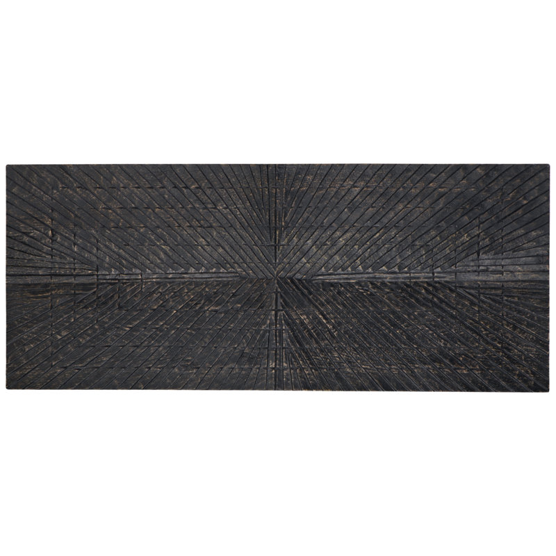 Aseeb Abstract Wall Decor on Solid Wood, Antique Black