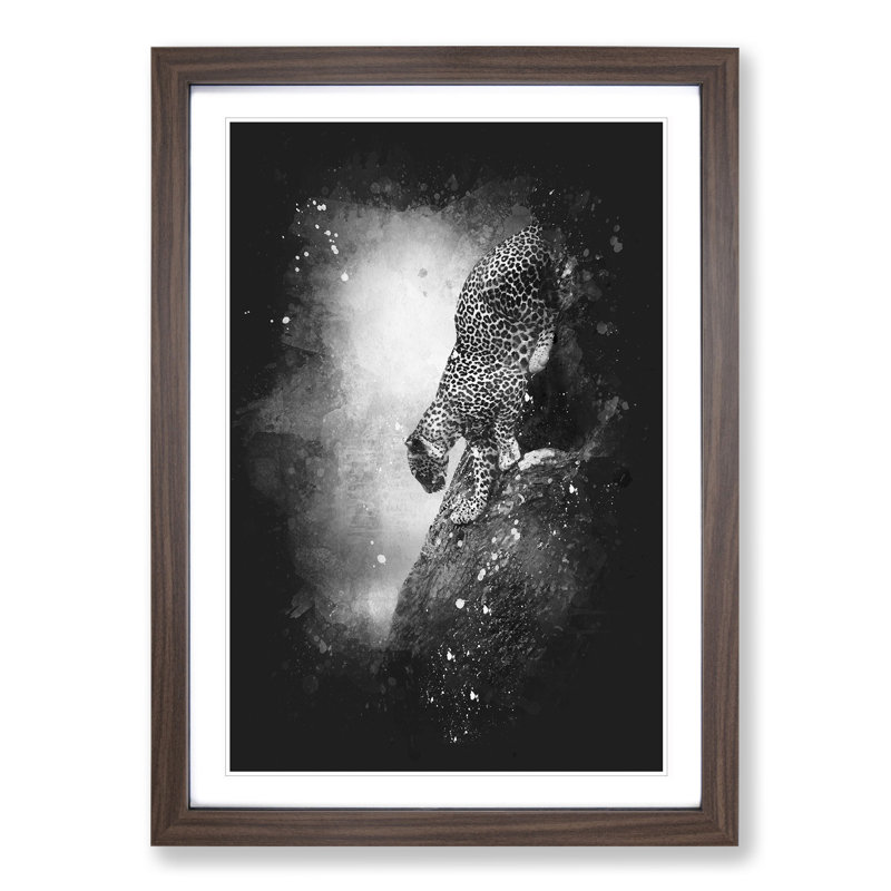 Leopard Vol.5 - Picture Frame Graphic Art, Walnut Framed, 90cm H x 65cm W x 2cm D