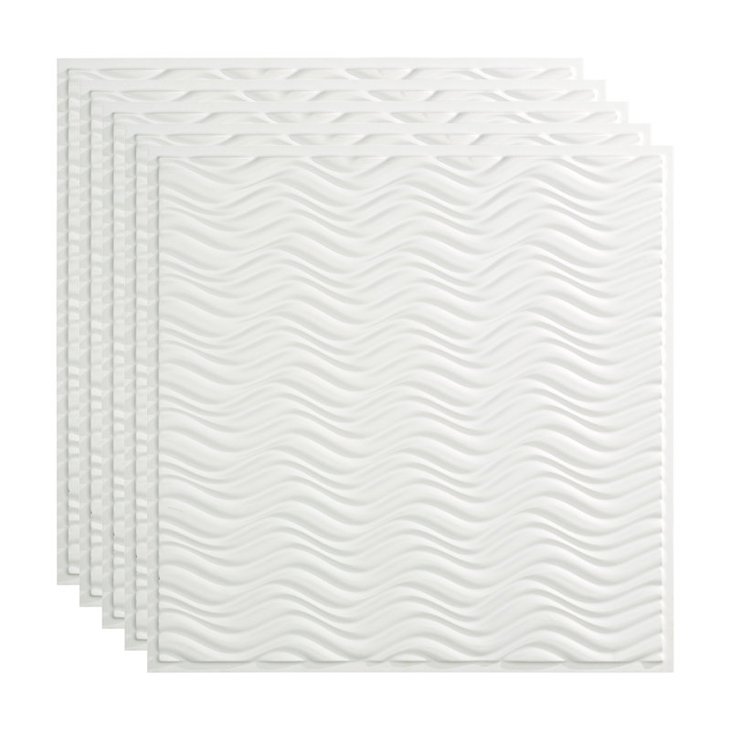 Panneau de plafond décoratif en vinyle 2 pi x 2 pi FASÄDE, Blanc mat