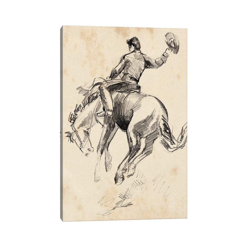 King of the Rodeo II 1 Piece Wrapped Canvas Wall Art, 20.32 cm H x 30.48 cm W