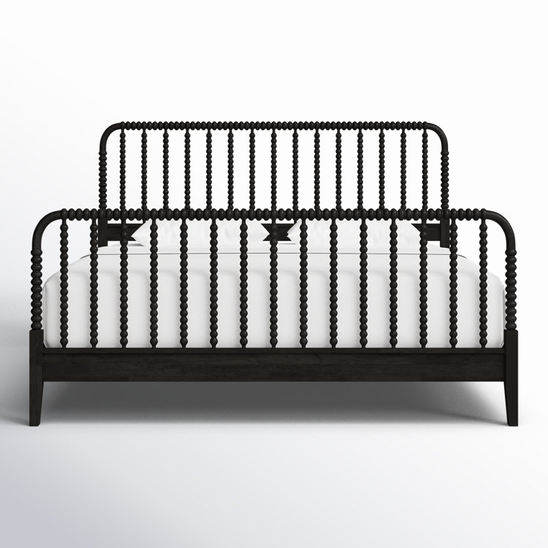 Lind Island Solid Wood Spindle Bed, King, Antique Black