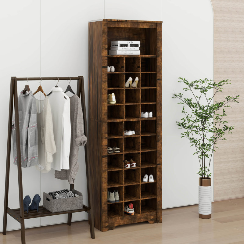 Console moderne à 30 casiers, Brun rustique