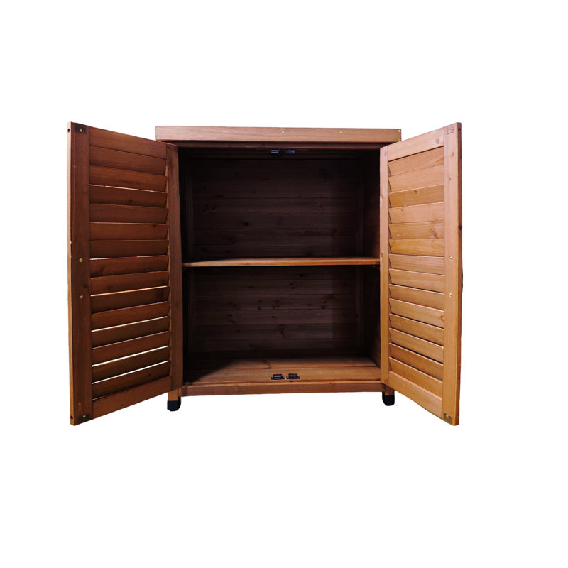 Banc de rempotage en bois massif avec rangement - Pruche pour patio de jardin, Café