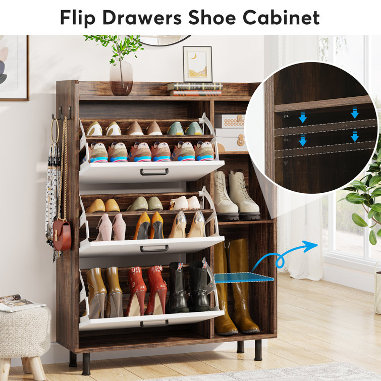 Millwood Pines 4 Pair Wall Mounted Shoe Rack & Reviews