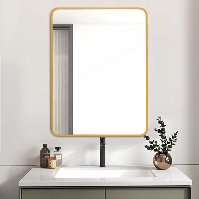 Miroir rectangulaire mural en métal 24 x 32 pouces Bathrrom