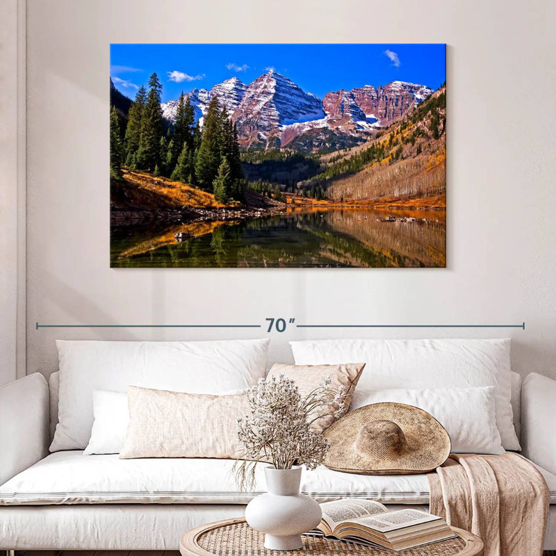Maroon Bells pendant la saison d'automne, H 32 po x l 48 po