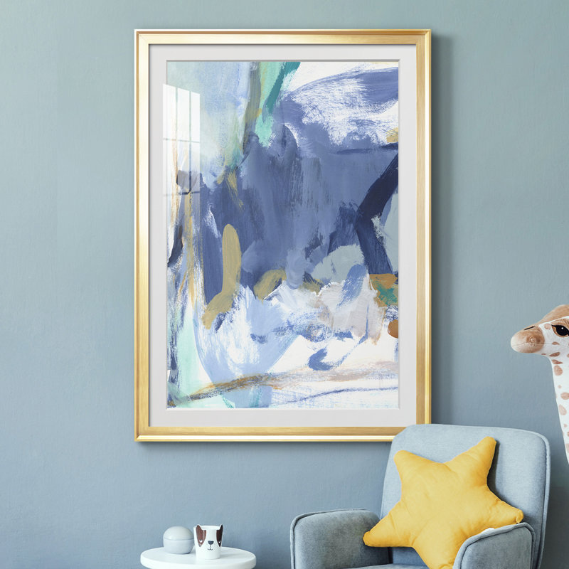 Blue Room II - reproduction de cadre photo, Or, H 42,5 po x l 30,5 po x P 1 po