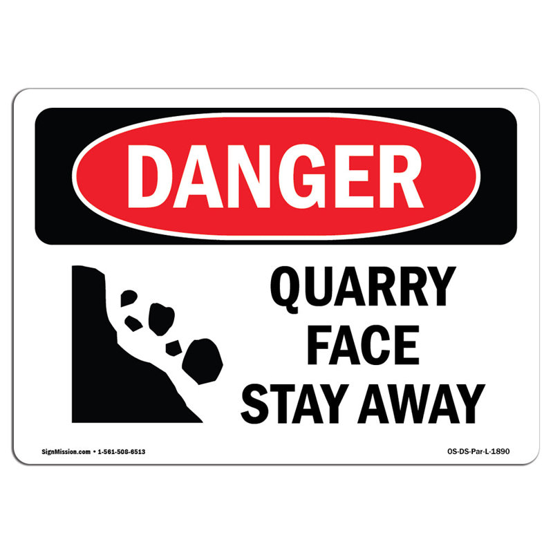 Danger Sign, 12" H x 18" W x 0.1" D