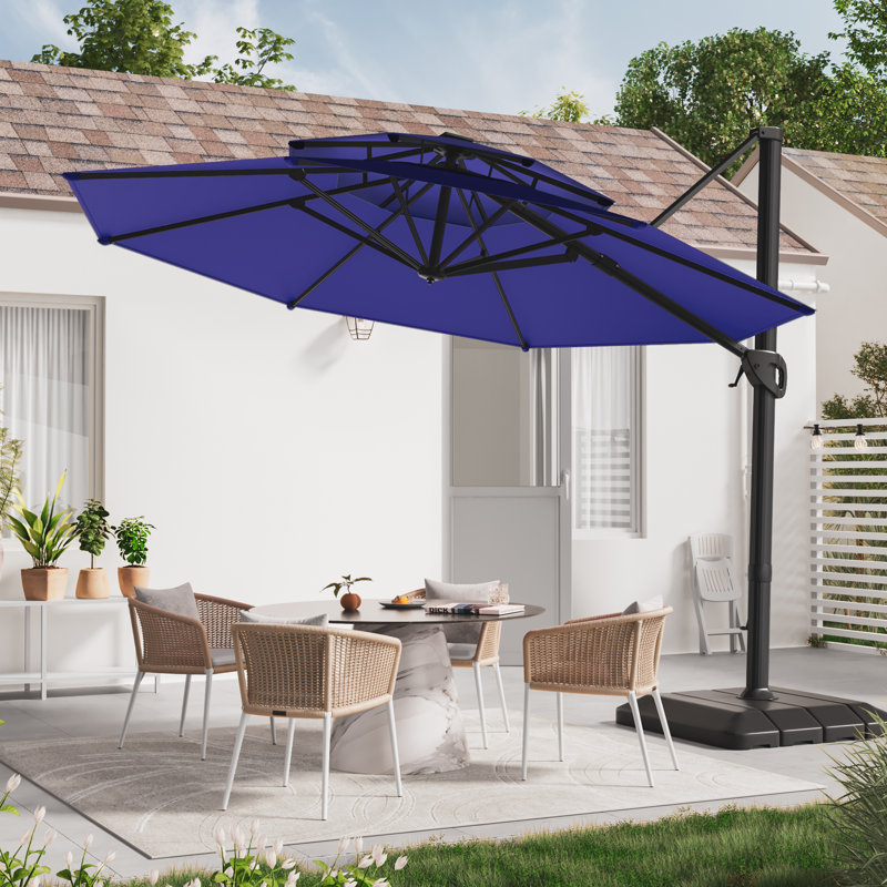Parasol suspendu octogonal 11 pi, Bleu