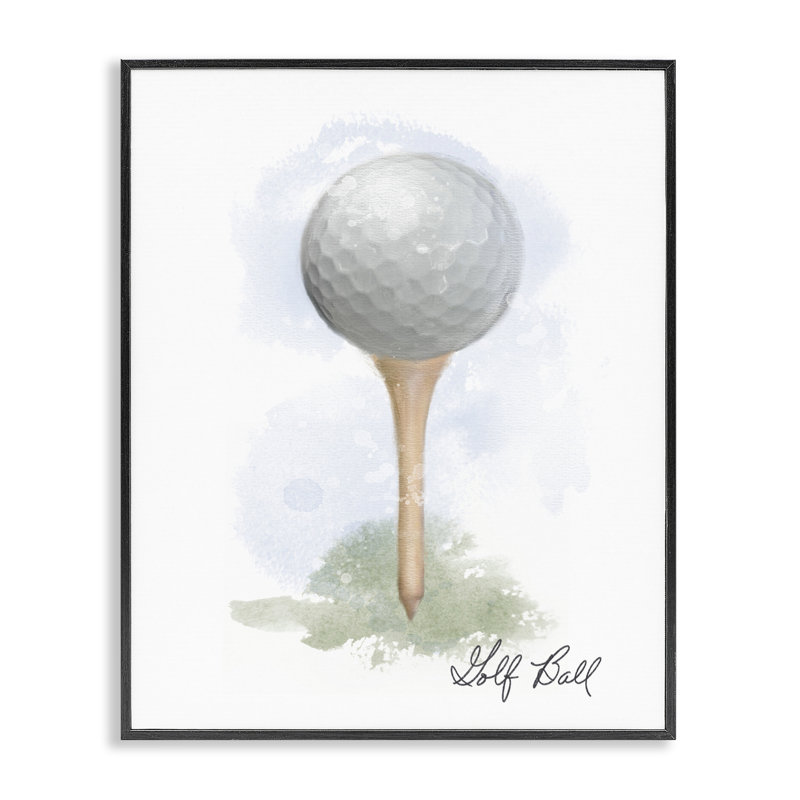 «Soft Pastel Golf on Tee», dessin de Matthew Piotrowicz, H 14 po x l 11 po, Noir