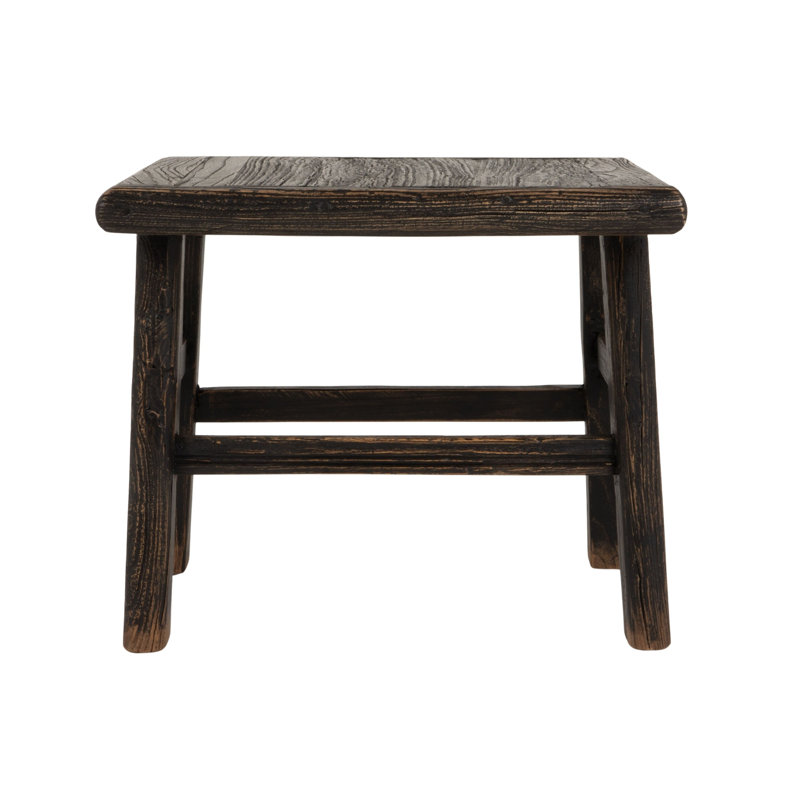 Adelaide Reclaimed Elm Wood Side Table, Black, 16.75" H x 20" W x 20" D