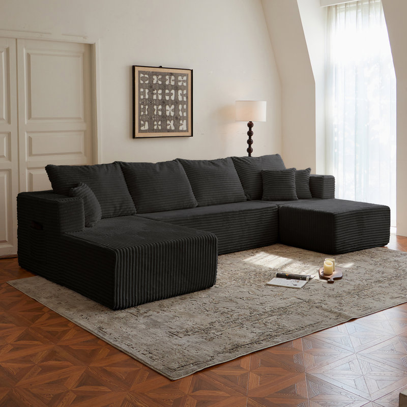 Canapés modulaires confortables, rembourrés de mousse, design moderne pour le salon