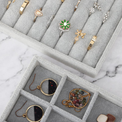 Jewellery Organizers And Storage, 14In Stackable Jewellery Drawer Organizer, Set Of 5 Jewellery Trays